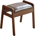 Shoe Bench, PU Vanity Stool Seatwith Wood Legs, for Entry, Hallway, Living Room, Bedroom, Walk-in Closet