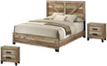 Best Quality Furniture 3 Piece Weathered Brown Pine Wood Bedroom Set in King