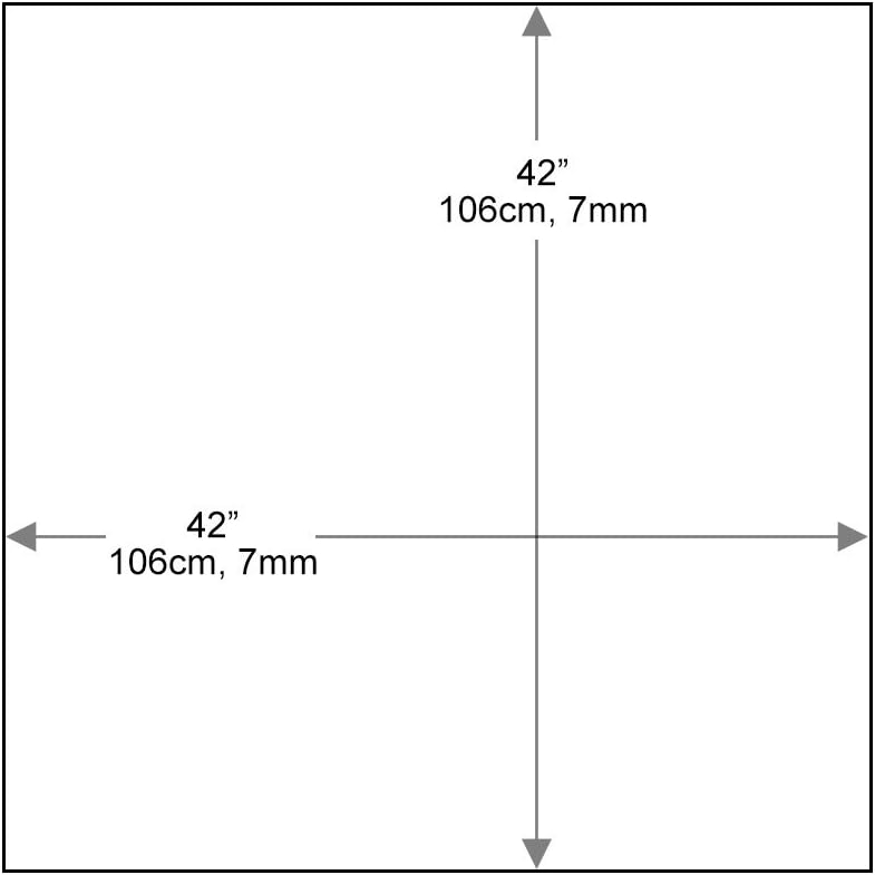 Dulles Glass 42 inch Square Glass Table Top - Tempered - 1/4' Thick Glass Surface, Safe Flat Polished, Eased Corners, Multipurpose for Dining Table, Patio, Coffee and End Table