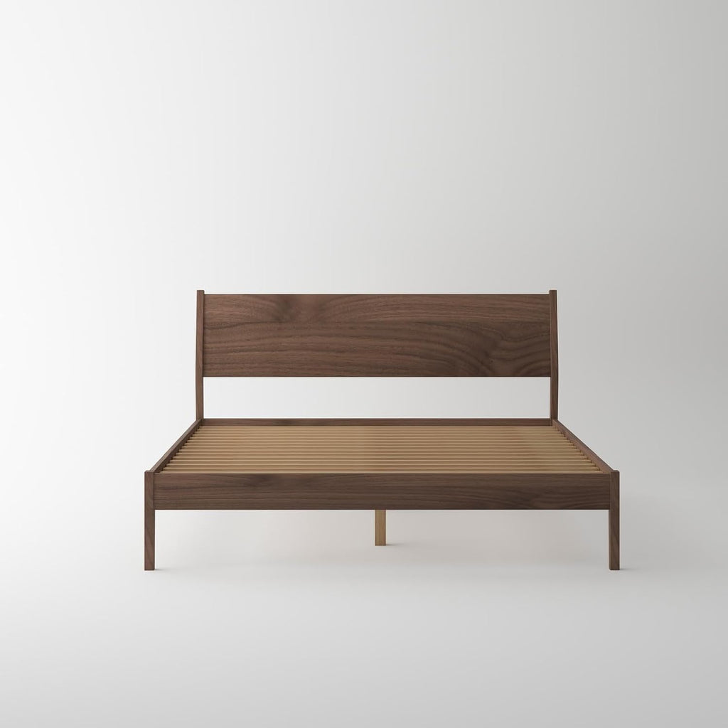 Crafters and Weavers Isabella Mid Century Solid Black Walnut Bedroom Set (King Bed + 2 Nightstands)