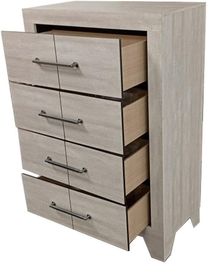 Best Quality Furniture 6 Piece Bedroom Set in Rustic Gray Oak Wood in King