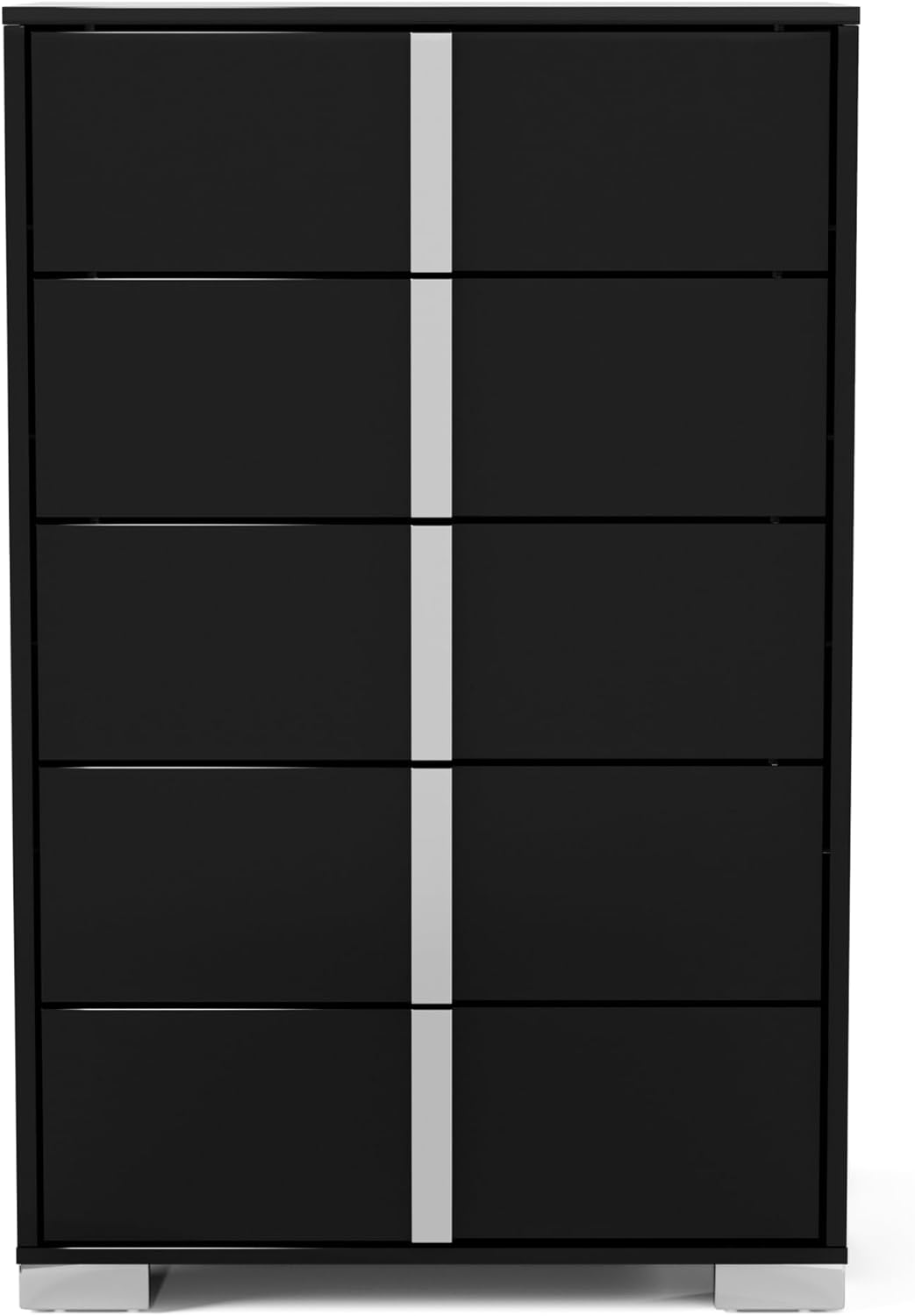 Furniture of America Alistair Modern Wood 6-Piece Bedroom Collection with Bed Frame, Chest, 2-Drawer Nightstands and 6-Drawer Dresser with Mirror, Box Spring Required, Black, Queen