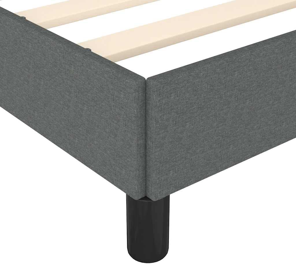 Dark Gray Polyester Twin XL Bed Frame with Plywood and Engineered Wood, Sturdy Slatted Base for Mattress Support, Modern Fabric Finish for Contemporary Bedroom, Easy Assembly