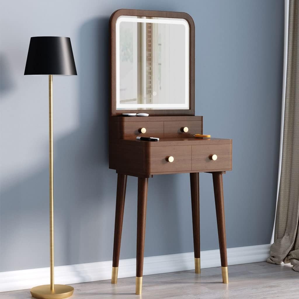 Vanity Benches Vanity Desk Set Dresser Multifunctional Desk Modern Ladies Dresser Bedroom Small Dresser with Stool, Mirror, Three Drawers (Color : A)