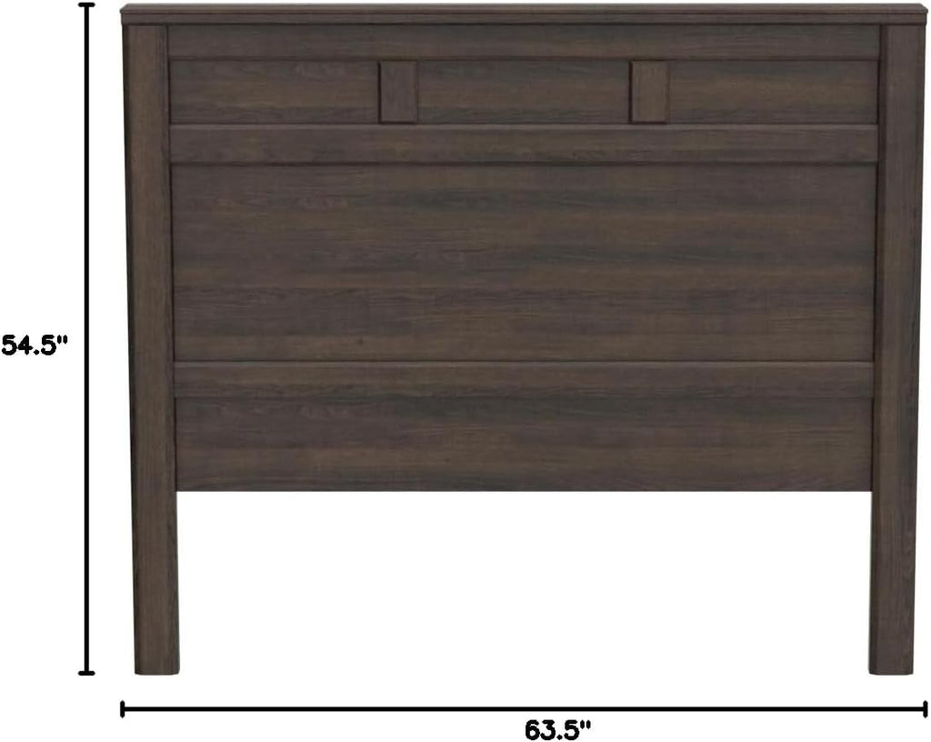 Signature Design by Ashley Juararo Rustic Panel Headboard ONLY, Queen, Weathered Brown