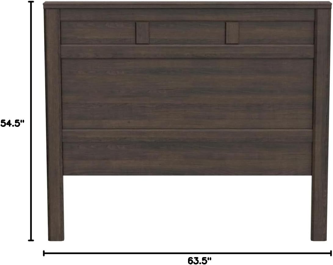 Signature Design by Ashley Juararo Rustic Panel Headboard ONLY, Queen, Weathered Brown
