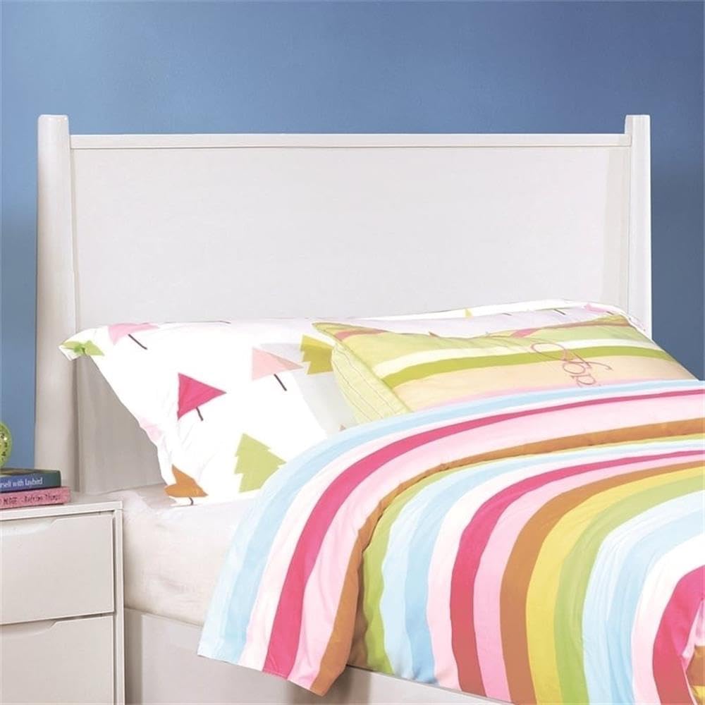 Allora 2pc Mid-Century Bedroom Set, Solid Wood & Veneer, White Finish, King Bed with Panel Headboard & Tapered Legs, Nightstand with 2 Drawers, Modern Minimalist Design for Bedroom Decor