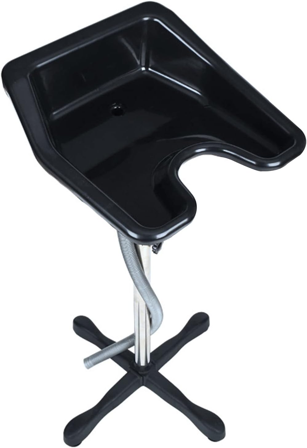 Height-Adjustable Portable Salon Basin Shampoo Sink, Portable Floor-Standing Mobile Barbershop Shampoo Basin Comfortable Shampoo Bowl, Hair Washing Tray with Drain Hose, for Elderly/Disabled