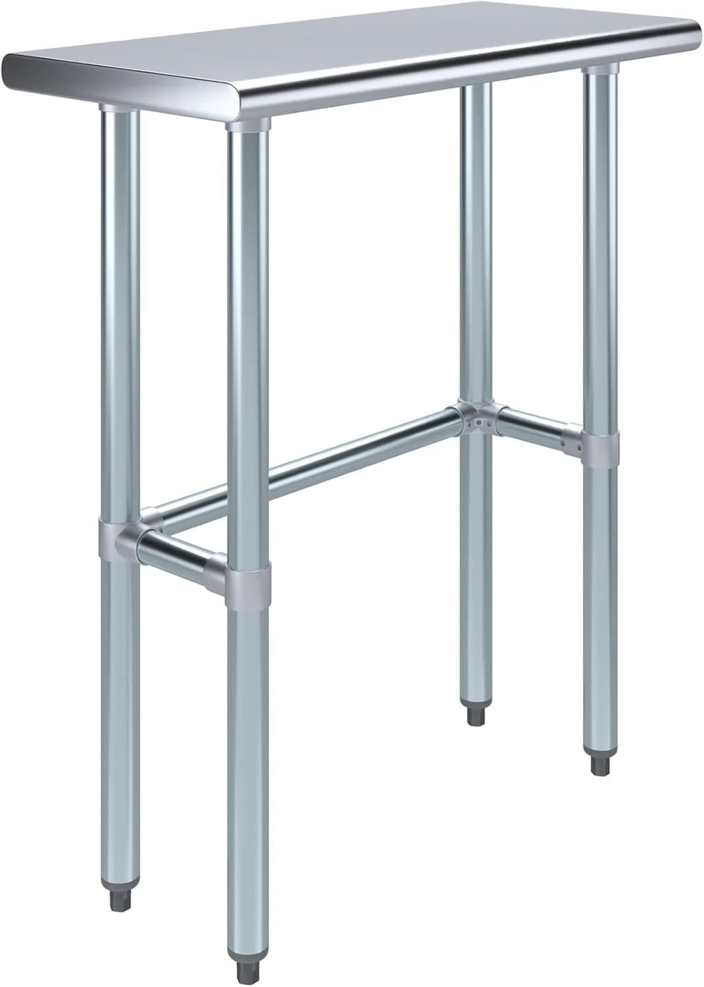 30″ × 14″ Open-Base Stainless Steel Work Table – NSF Certified Narrow Commercial Prep Table with Galvanized Legs for Kitchens, Labs & Food Trucks