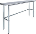 72″ × 18″ Open-Base Stainless Steel Work Table – NSF Certified Narrow Commercial Prep Table with Galvanized Legs for Kitchens, Labs & Food Trucks