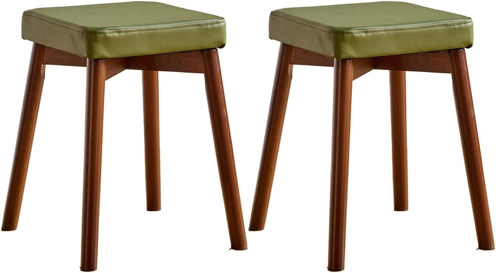 Upholstered Vanity Bench Set - Solid Wood Stool with Soft Cushion Seat for Living Room, Dining Room, Entryway, Bedroom, Home Decor