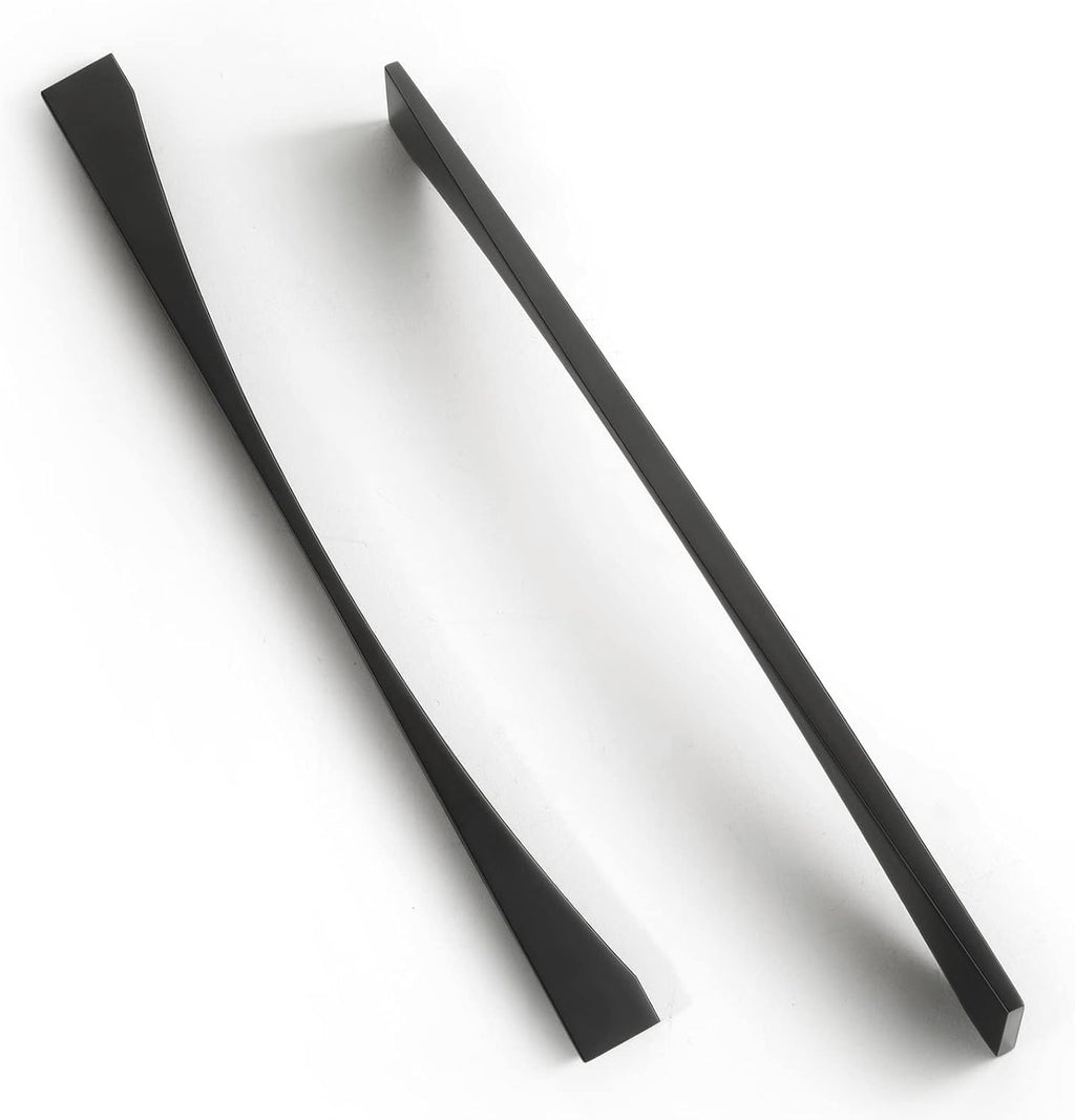 Goo-Ki Matt Black Cabinet Pull, 12.6''(320mm) Hole Center Modern Minimalist Cabinet Handle,Zinc Alloy Drawer Handle for Wardrobe Cabinet 6 Pack 074YB