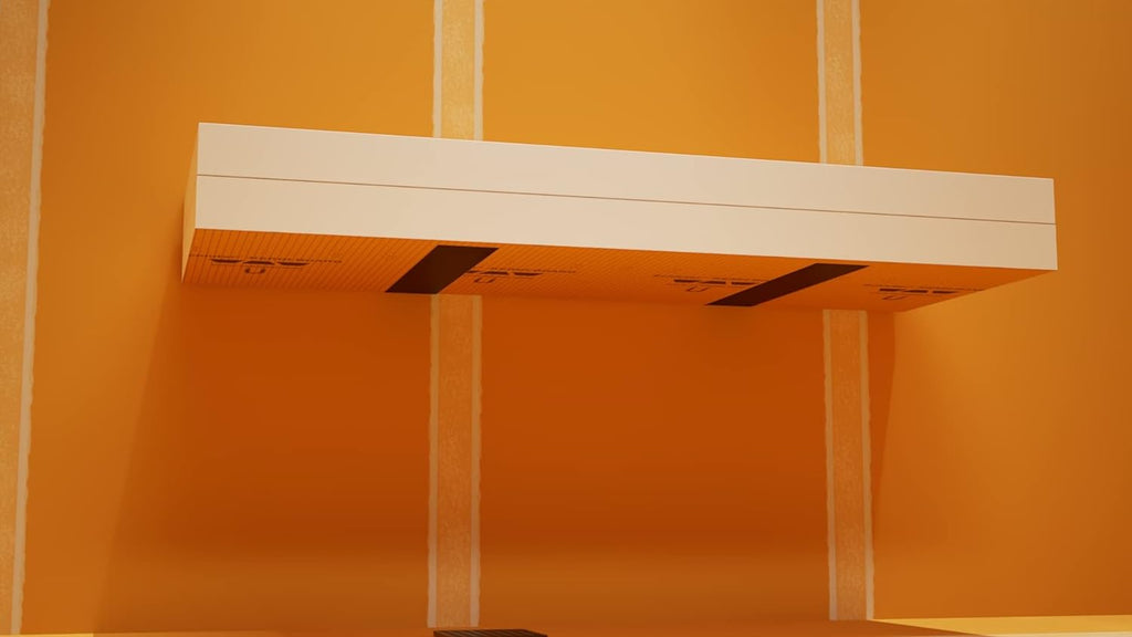Floating Shower Bench Kit with Orange Waterproof Board - Original Shower Bench Bracket, Bath Bench Seat Bathroom Décor, Bathroom Accessories (12X24)