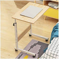 Extendable Rolling Mobility Table Over Bed,Overbed Table Wheels Bedside Desk C-Shaped Base Laptop Desk Home Office Mobile Lap Table, Mobile Laptop Computer Stand Bedside Table Port