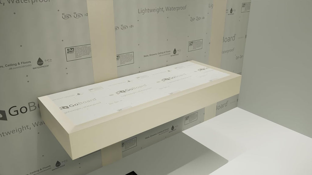Floating Shower Bench Kit with GoBoard® - Original Shower Bench Bracket® (12x24)-Ideal for New Constructions, Bathroom Reno's, Shower Projects, Shower Bench Kits