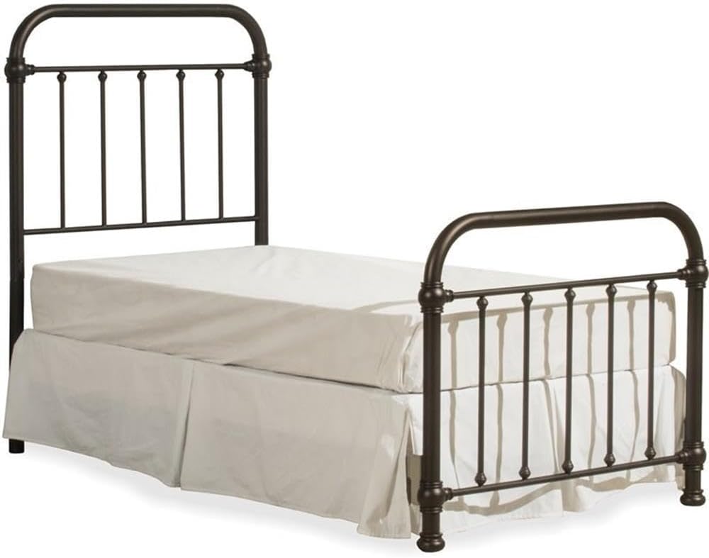 Hillsdale Kirkland Twin Metal Spindle Panel Bed in Dark Bronze
