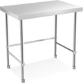 Stainless Steel Work Table, 36x24x35 Inch, Commercial Kitchen Prep Table with Open Base for Restaurant, Food Prep, Garage and Workshop, Easy to Assemble and Clean, Silver