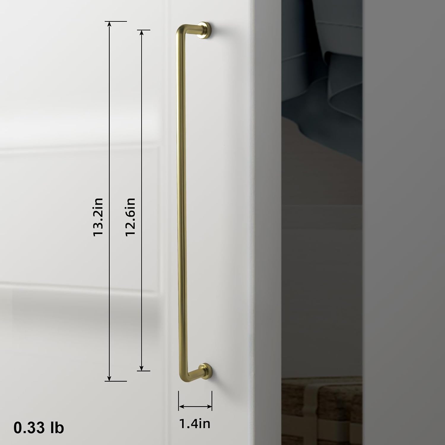 Goo-Ki 6 Pack 12 5/8' Center to Center Brushed Gold Modern Cabinet Pulls Solid Contemporary Home Improvement Hardware Drawer Pulls Zinc Alloy Kitchen Handles