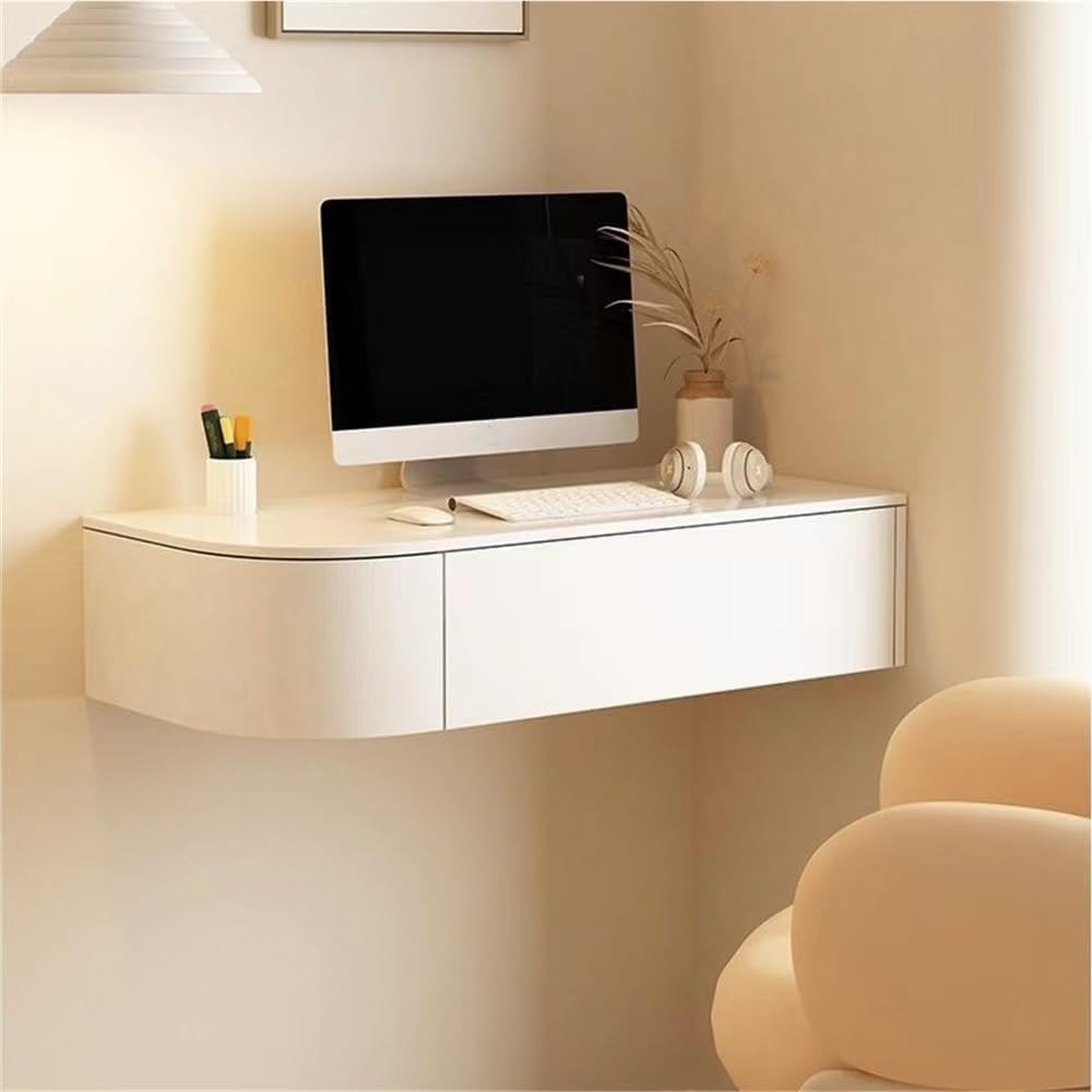 Wall Mounted Makeup Vanity Floating Corner Vanity Desk Space-Saving Floating Dressing Table for Room Small Rooms Decor