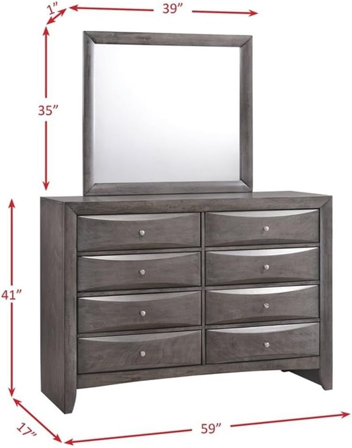 Picket House Furnishings Madison King Storage 6 Piece Bedroom Set in Gray