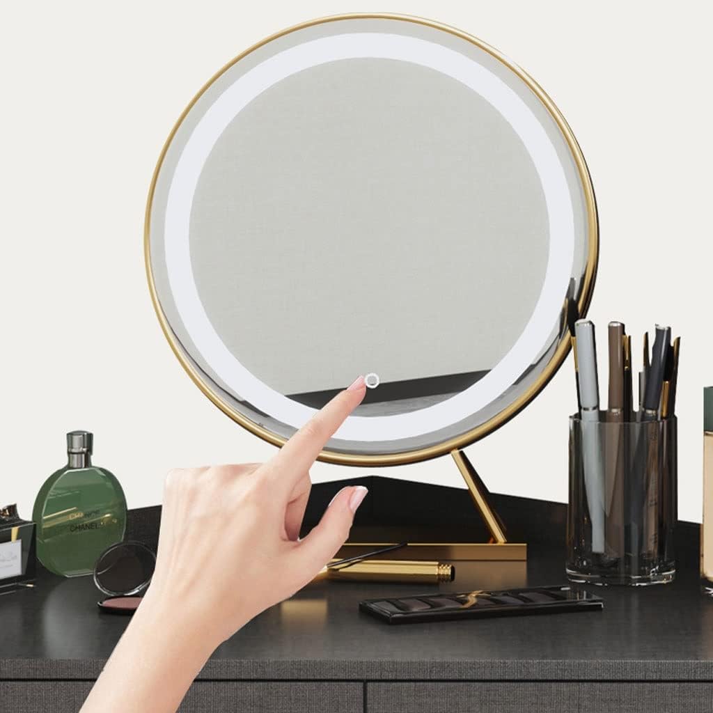 Dressing Table Bedroom Dresser Assembled Corner Dresser Right Angle Integrated Vanity Table with Stool, LED Mirror, Multiple Drawers Dressing Table with Mirror