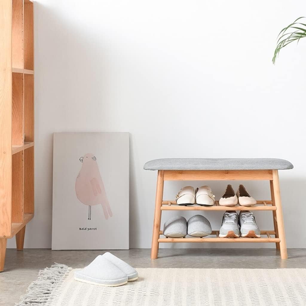 Three Layer Shoe Rack Bench with Cushion Stylish Storage Stool for Entryway Living Room Corridor & Corner 90cm (35.43inch) Shoe nizer for Shoes & Boots