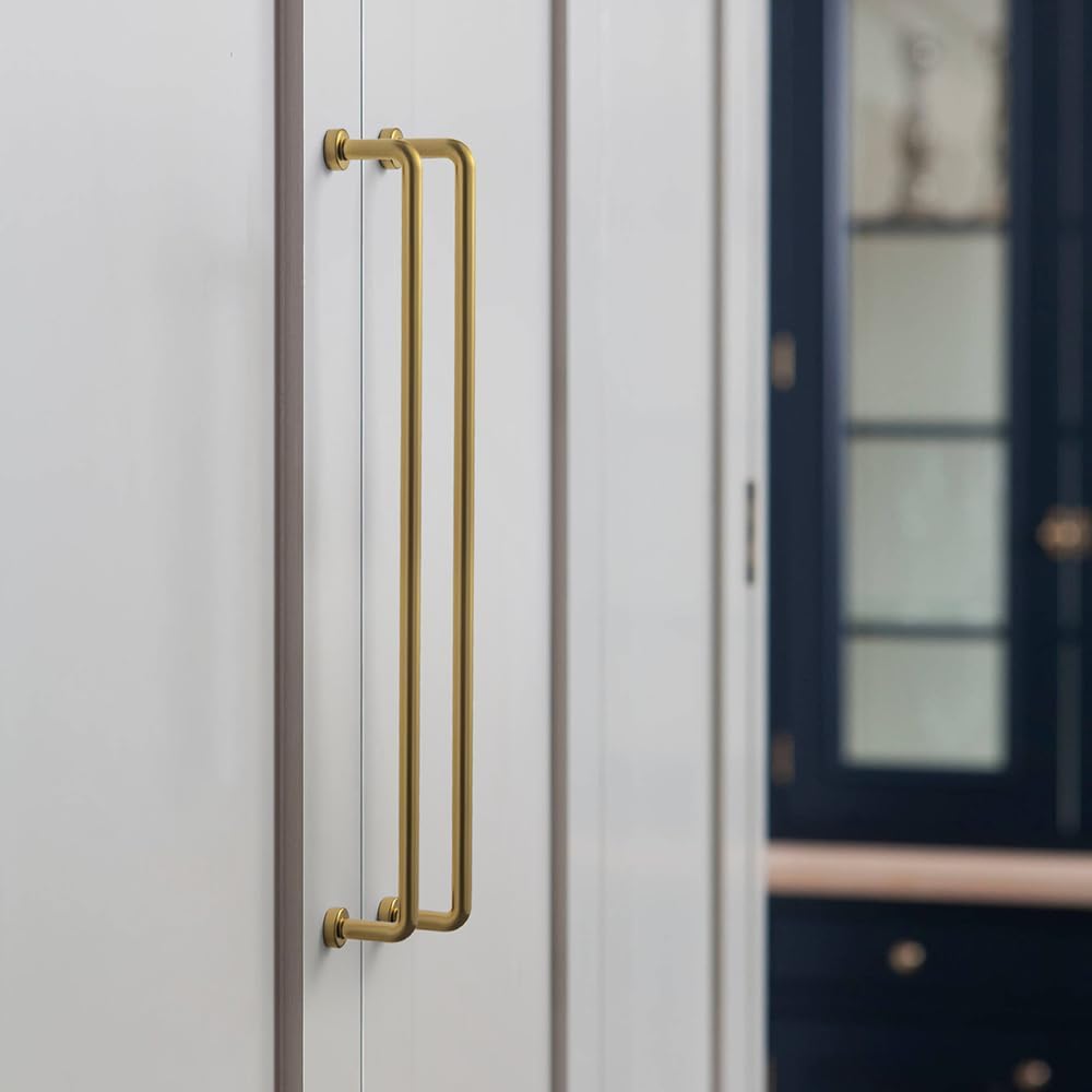 Goo-Ki 6 Pack 12 5/8' Center to Center Brushed Gold Modern Cabinet Pulls Solid Contemporary Home Improvement Hardware Drawer Pulls Zinc Alloy Kitchen Handles