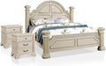 Furniture of America Charo 3pc White Wood Bedroom Set-King + 2 Nightstands