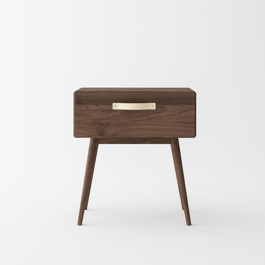 Crafters and Weavers Isabella Mid Century Solid Black Walnut Bedroom Set (King Bed + 2 Nightstands)