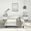 White Faux Leather Twin Bed Frame with Plywood and Engineered Wood Construction, Modern Platform Design for Standard Mattress, Sturdy Support and Sleek Matte Finish