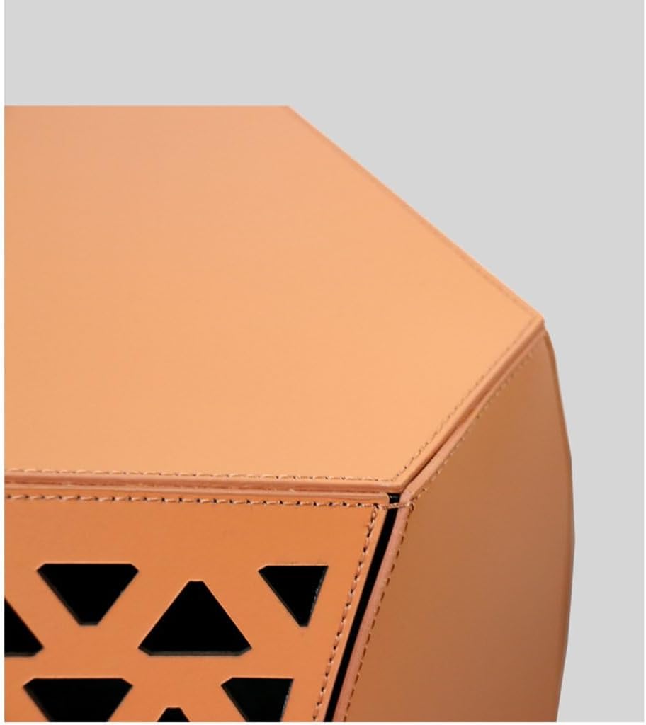 Small Ottoman Foot Rest Shoe Bench Shoe Changing Stool Hard Leather Small Side Table Sofa Corner Hollow Modern Simple Fashion Low Stool Shoe Storage Bench Footstool (Color : A, size : S48cm)