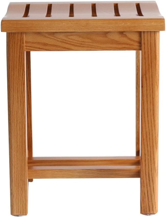 BTZHY Vanity Chair,Solid Wood Waterproof Bathroom Stool Anti-Slip Wood Bench Make-up Stool Old Children's Bathroom Stool