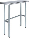 36' x 14' Open Base Stainless Steel Work Table – NSF Certified Commercial Prep Table with Galvanized Legs for Kitchens, Labs & Food Trucks