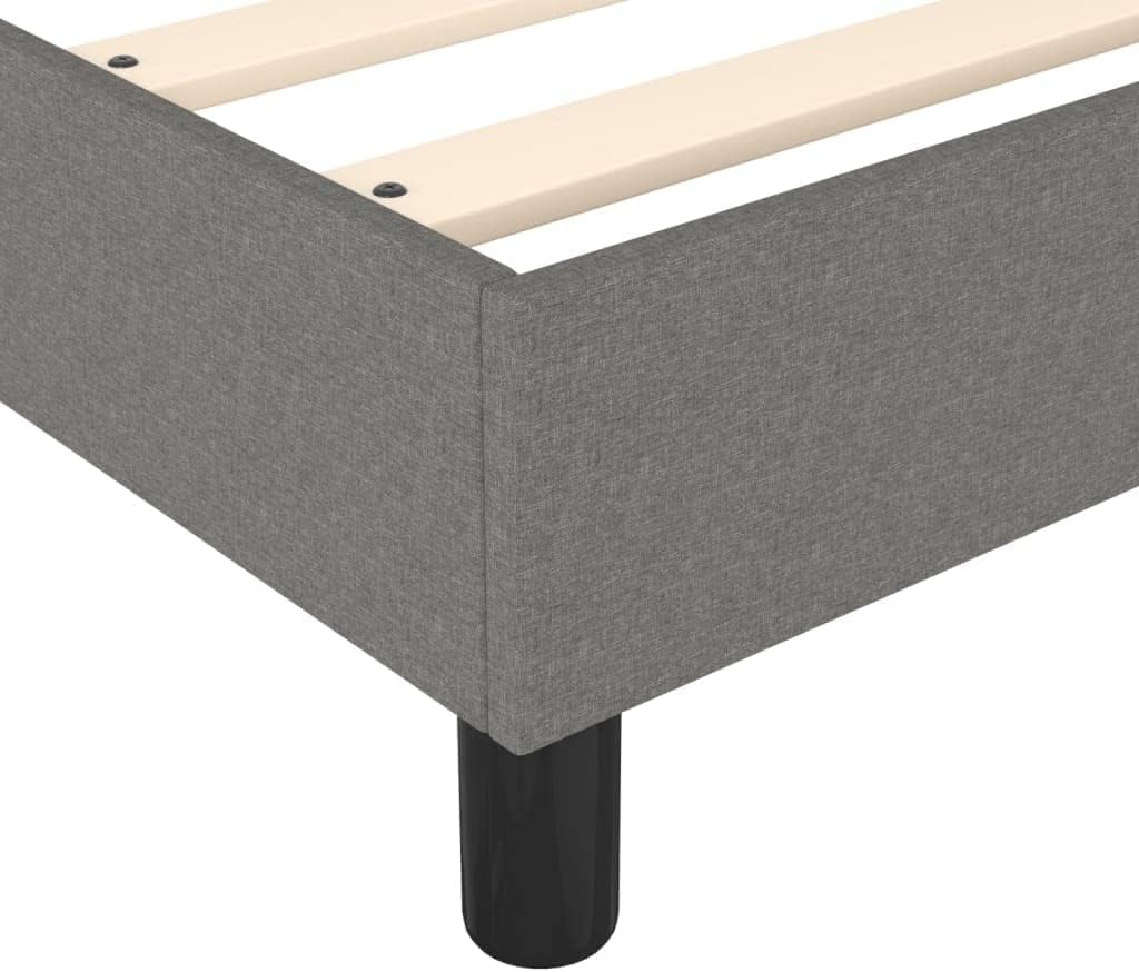 Dark Grey Polyester Full Bed Frame with Plywood and Engineered Wood, Breathable Fabric for Comfortable Sleep, Durable Design and Easy Assembly, Modern Bedroom Furniture