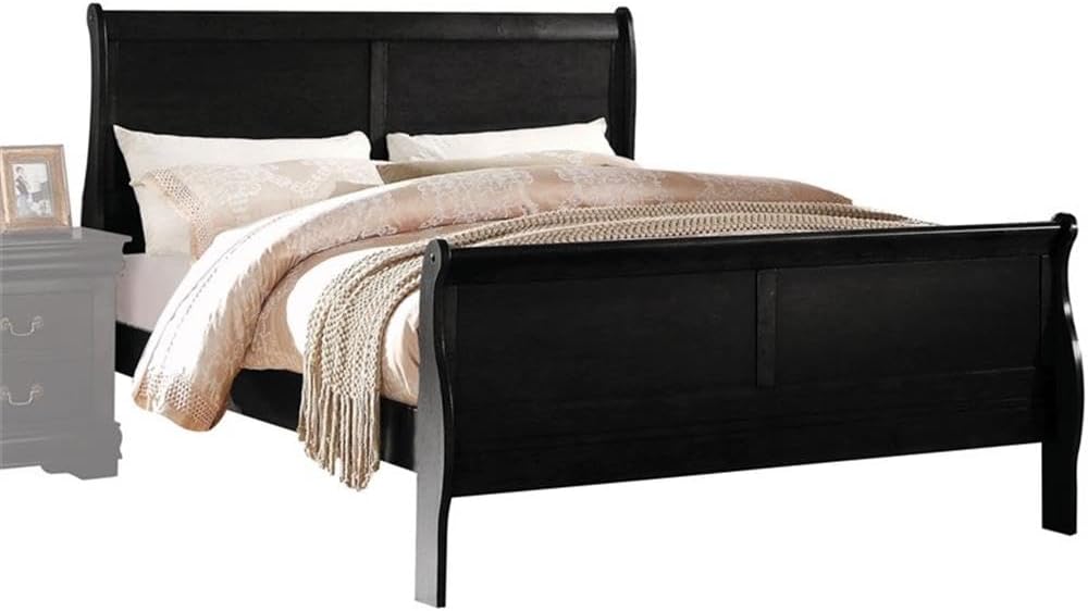 Acme Louis Philippe Eastern King Bed in Black