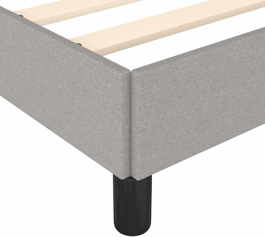 Light Gray Polyester Twin XL Bed Frame with Plywood and Engineered Wood Construction, Modern Breathable Fabric Design for Sturdy Support and Easy Assembly, Versatile Sleeping
