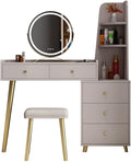 Vanity Benches Dresser Table Set Bedroom Modern Minimalist Storage Cabinet All-in-one Dressing Table Multifunctional Vanity Table (Color : F)