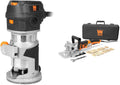 WEN RT1460 6-Amp Handheld 1/4-Inch Variable Speed Laminate Trim Router for Woodworking & JN8504 8.5-Amp Plate and Biscuit Joiner with Case and Biscuits
