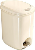 20L Slim Plastic Garbage Bin with Lid for Bathroom Office Bedroom Smart Step Pedal Trash Can Beige Color