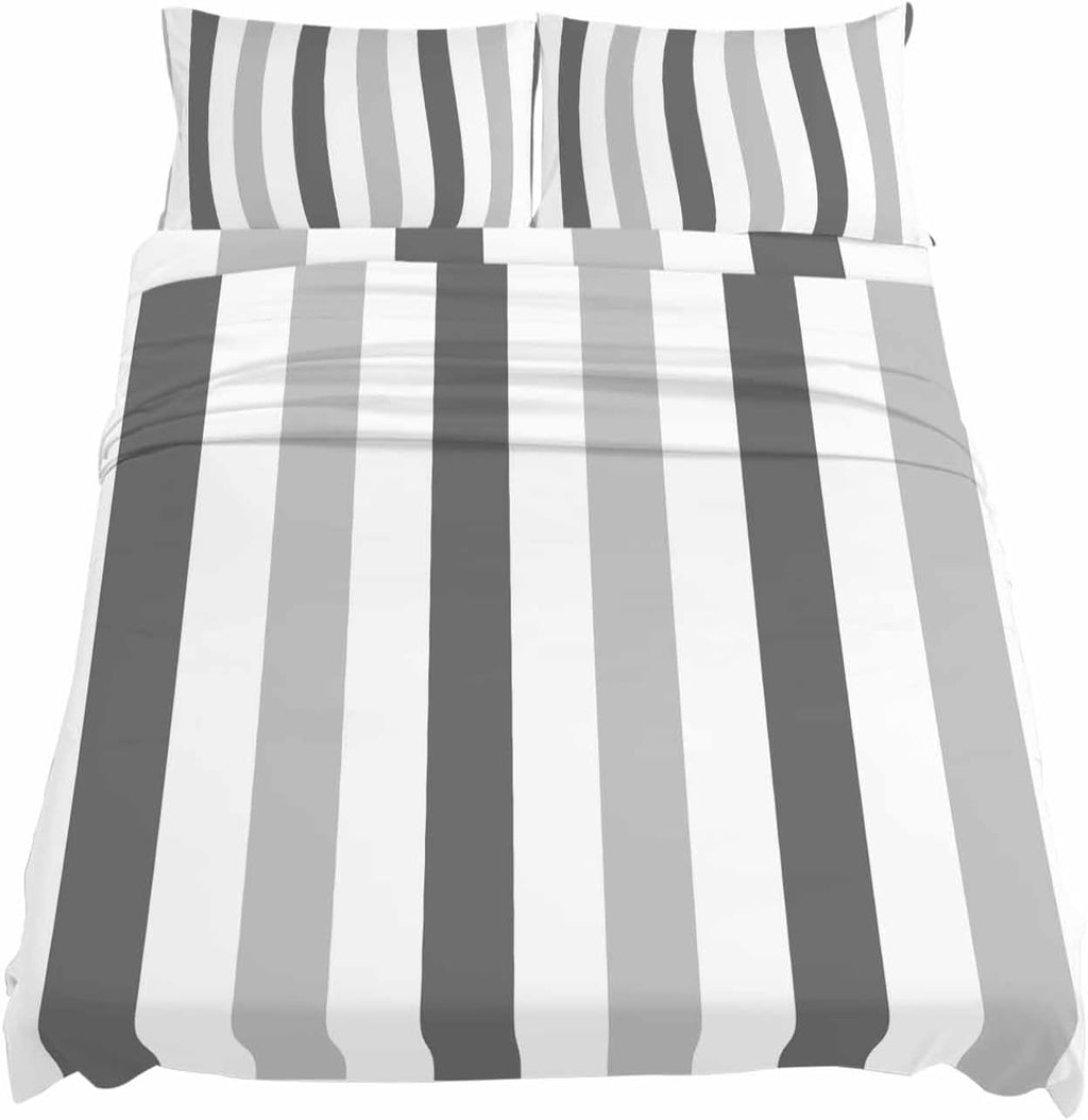 Grey Striped King Sheet Set 4 Piece Bedding - Geometric Ombre Vertical Stripes Minimalist Breathable Comfy Cooling Bed Sheets & Pillowcase Sets,Hotel Luxury Flat Sheets Deep Pockets Fitted Sheet