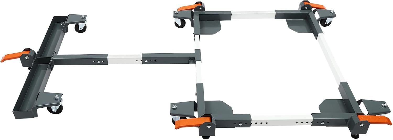 Adjustable Universal Mobile Base 600lbs Capacity Mobile Tool Base with 6 Swivel Wheels Heavy Duty Steel Mobile Base Stand for Small Mechanical Equipment