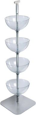 Azar Displays Tiered Bowl Floor Display with Flat Base, 4 Tiers, 14'D, Clear