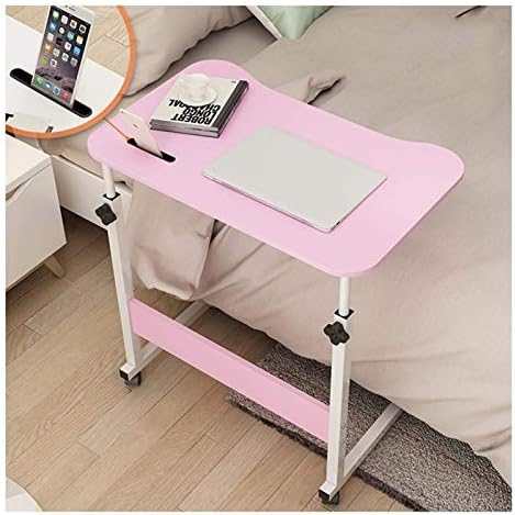Extendable Rolling Mobility Table Over Bed,Overbed Table Wheels Bedside Desk C-Shaped Base Laptop Desk Home Office Mobile Lap Table, Mobile Laptop Computer Stand Bedside Table Port