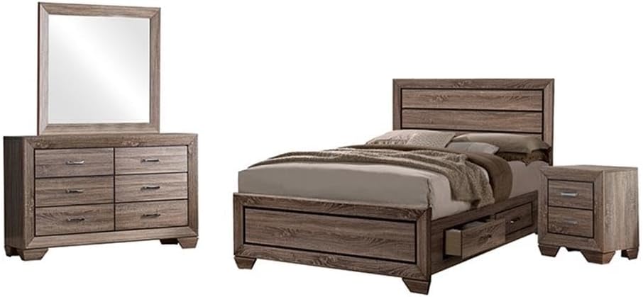 Coaster Fine Furniture Kauffman 4-piece Eastern King Bedroom Set Washed Taupe