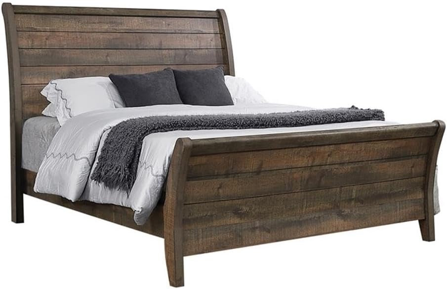 Coaster Frederick Queen Bed 4-Piece Set, Weathered Oak