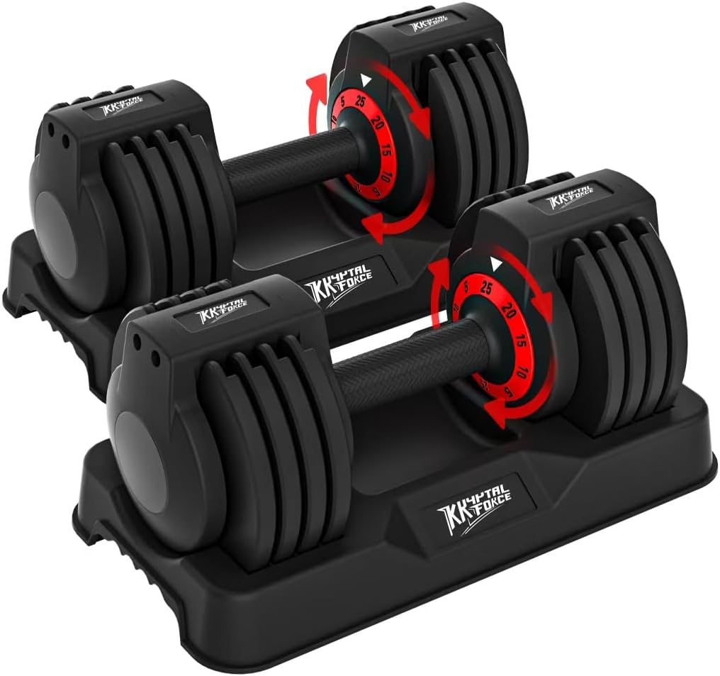 Adjustable Dumbbell Set of 2, 110lbs/50lbs Free Weights Dumbbell Set, 5-in-1/10-in-1 Quick-Lock Hand Weights, 25lbs/55lbs Pair with Anti-Slip Texture Handle, Weight Set For Home Gym Suit both Men and Women