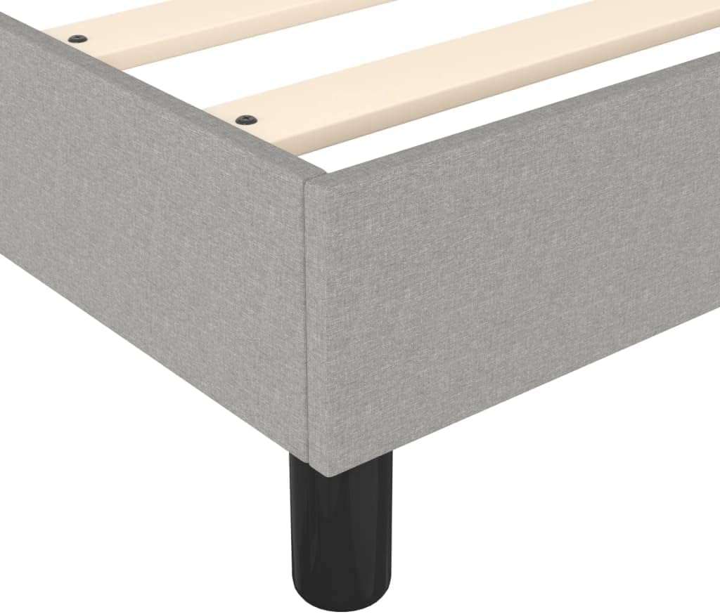 Light Grey Twin XL Fabric Bed Frame with Breathable Polyester Cover and Sturdy Plywood Platform for Modern Bedrooms