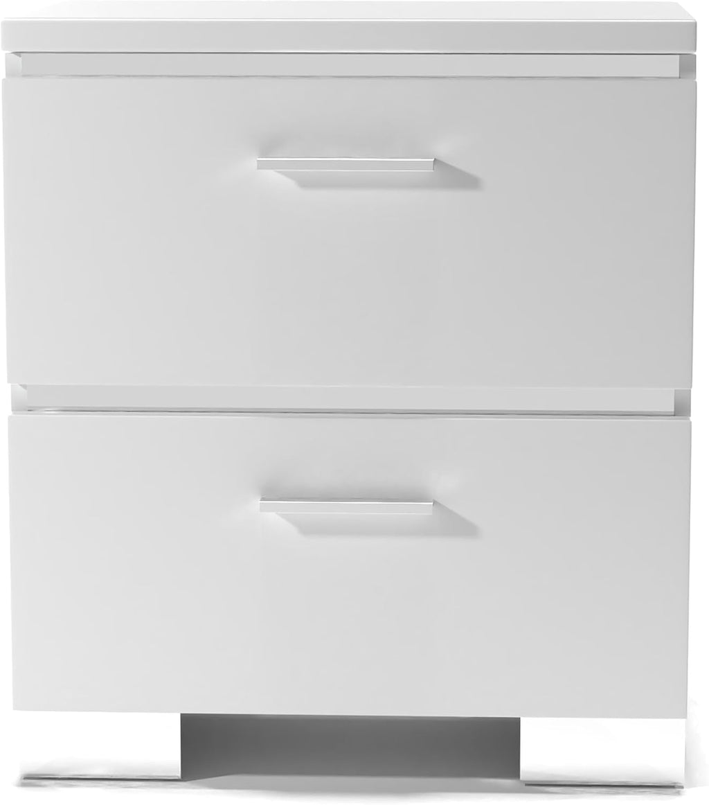 Furniture of America FOA Quaker Modern 3-Piece White Wood Bedroom Set - King + 2 Nightstands