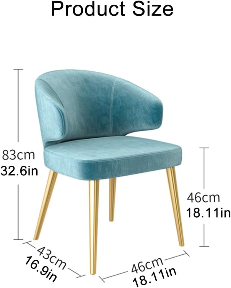 Modern Dining Room Chair Kitchen Corner Chair Vanity Chair for Ladies,Mid-Century Velvet Accent Chair Ergonomic Design,Bedroom Lounge Armchair,Green-Black Legs