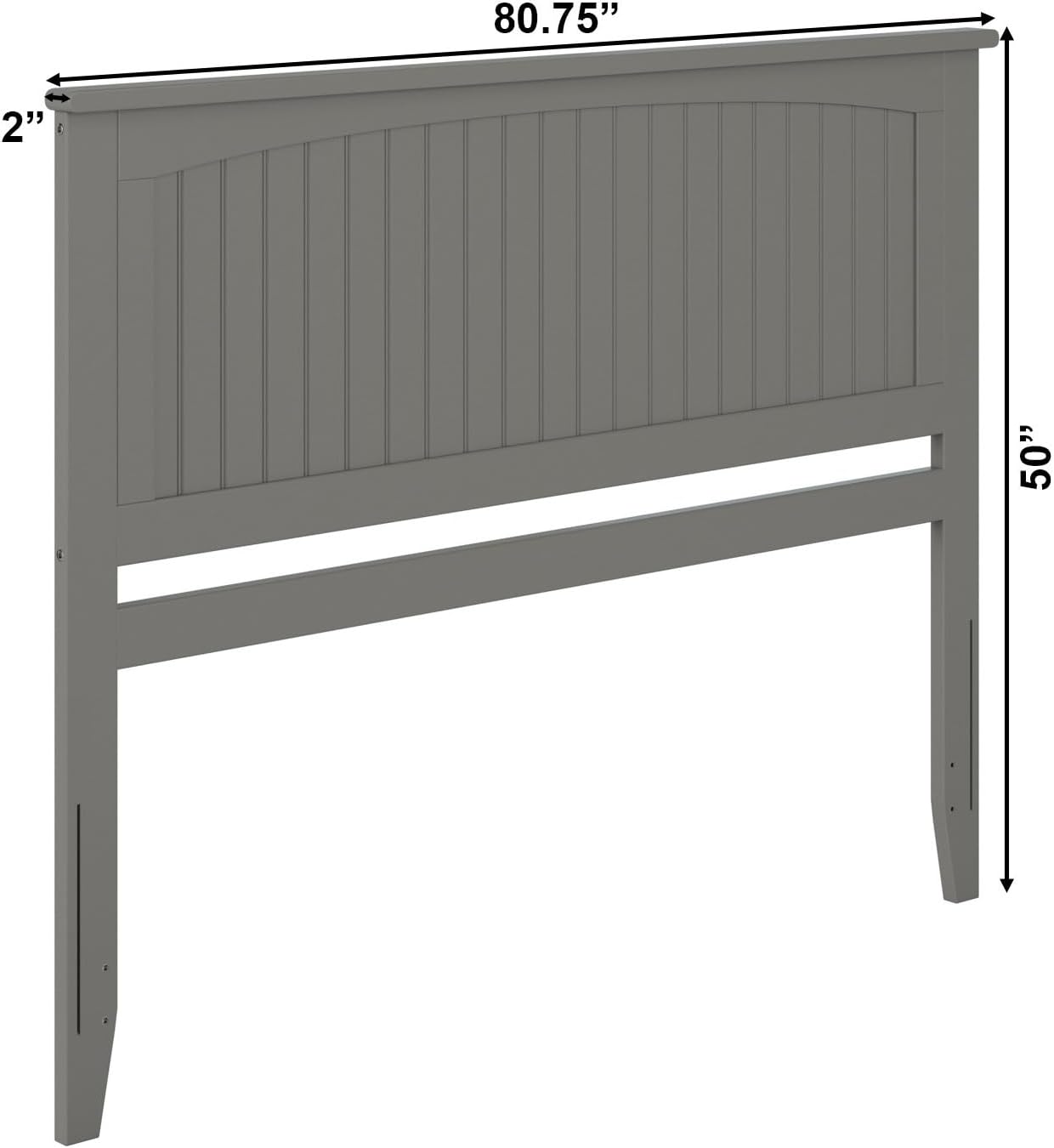 AFI, Nantucket King Solid Wood Panel Headboard, Grey